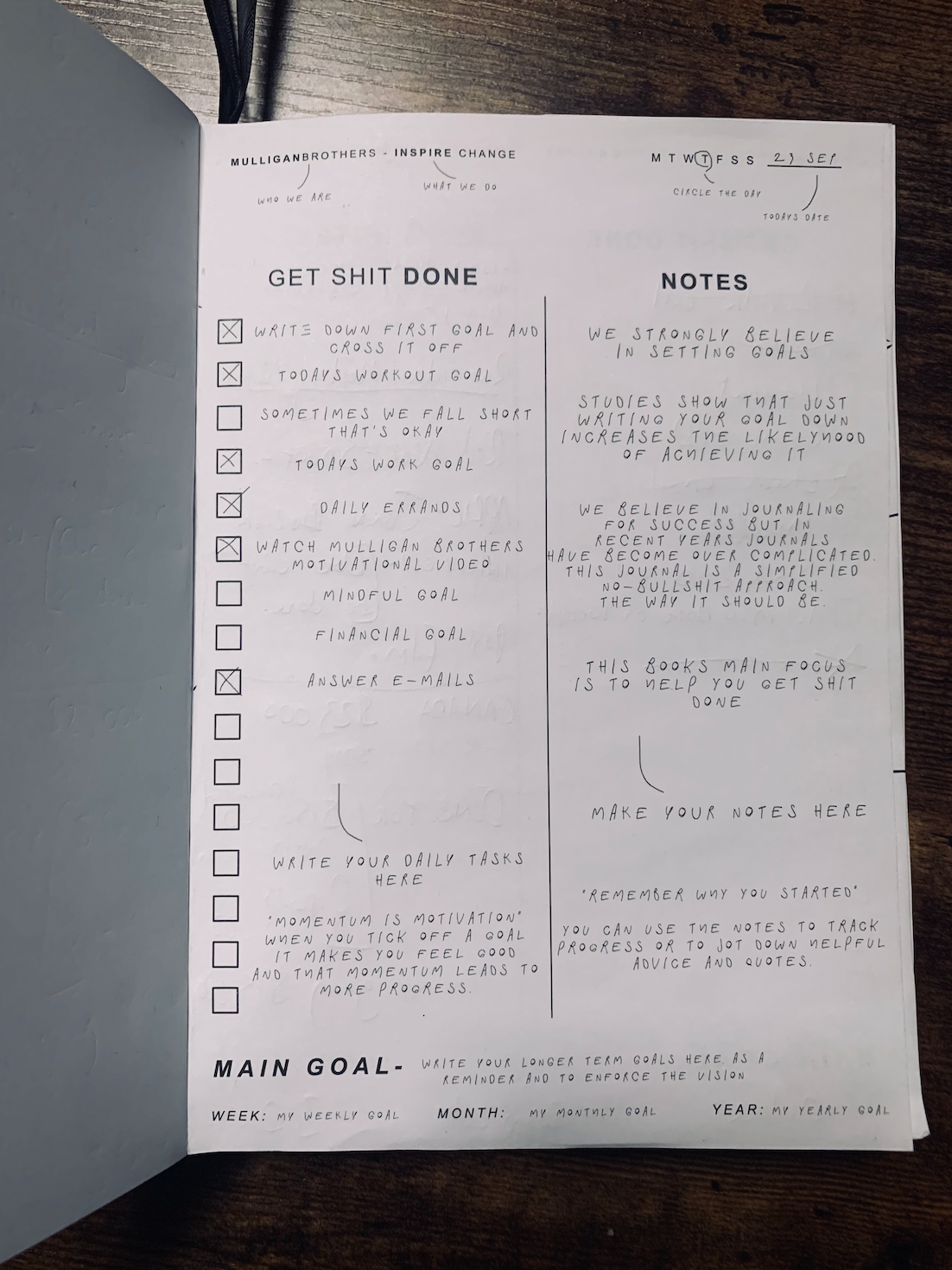 "NOT A JOURNAL" Official Success Journal by The Mulligan Brothers