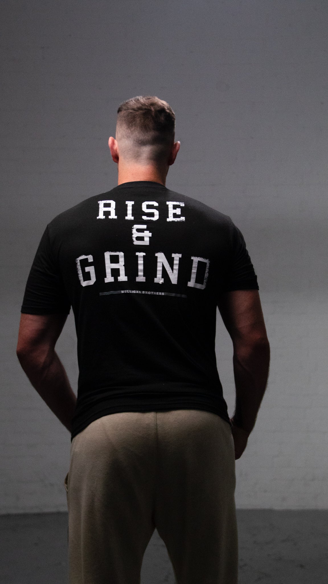 “Rise and Grind” Mulligan Brothers Motivational Gym ) fitted T-shirt Official