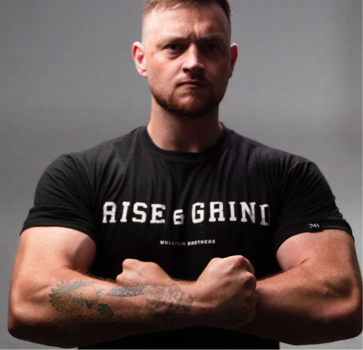 “Rise and Grind” Mulligan Brothers Motivational Gym ) fitted T-shirt Official