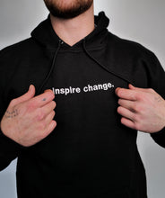 Load image into Gallery viewer, Inspire change black embroidered hoodie
